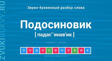 Анализ формы слова "подосиновик"