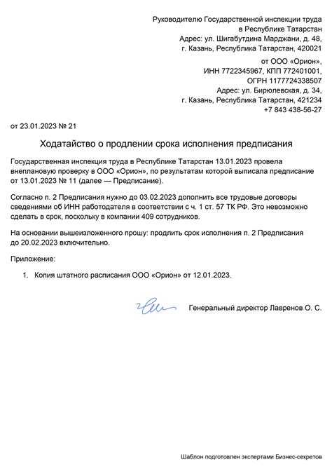 Решение о продлении срока проведения проверки