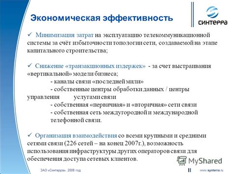 Экономическая эффективность и минимизация затрат